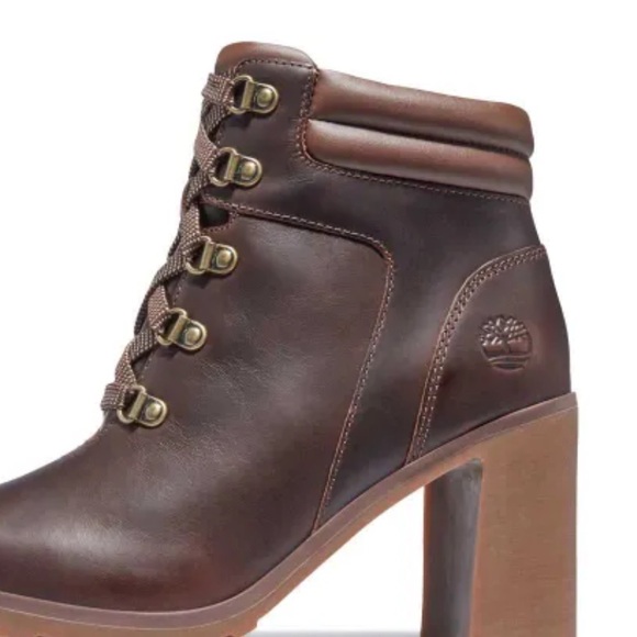 Timberland Women's Brown Allington Heeled Ankle Boots - Picture 6 of 10